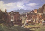 Achille-Etna Michallon Ruins of the Theater at Taormina (Sicily) (mk05) china oil painting reproduction